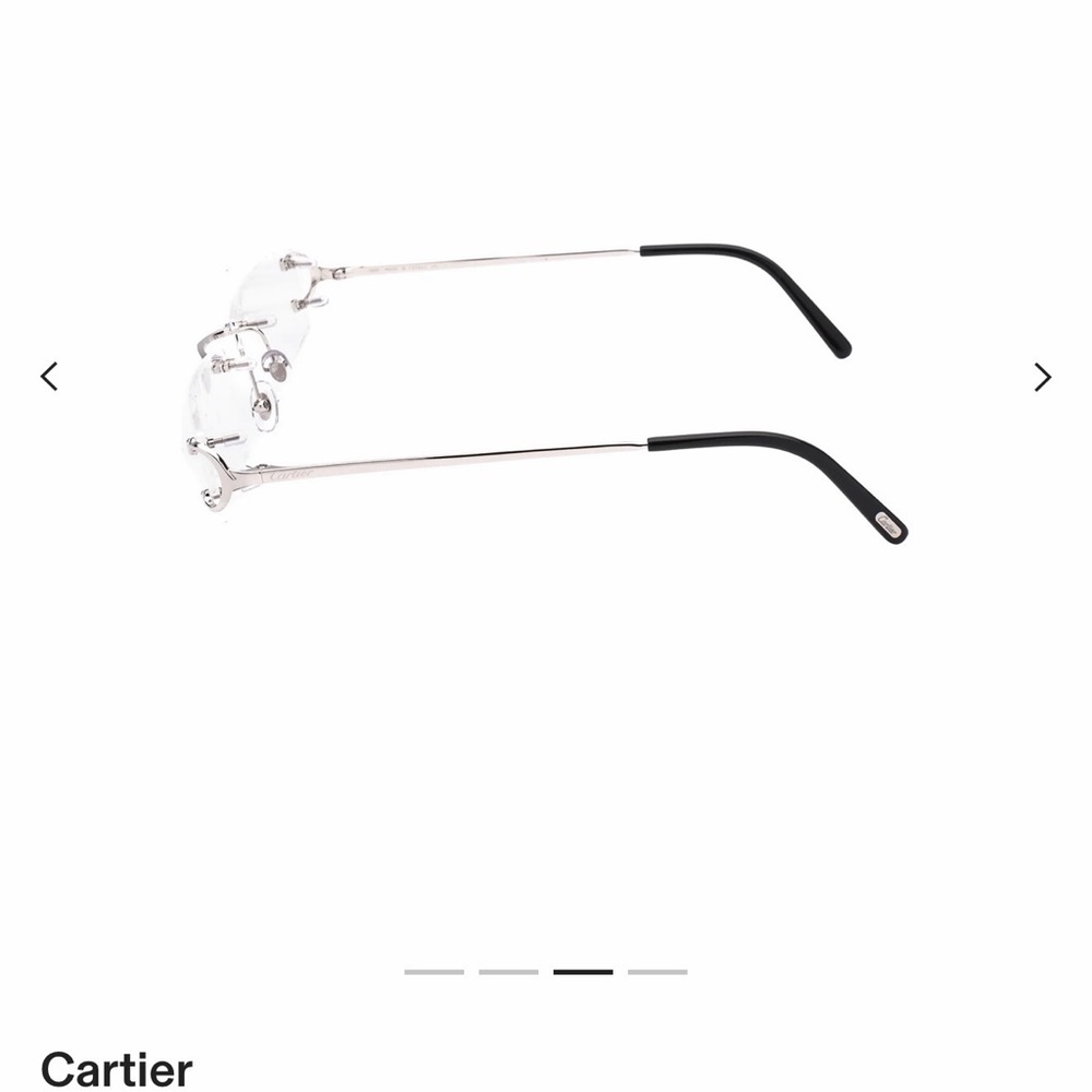 Cartier Rimless Rectangular Glasses in Silver wit… - image 2